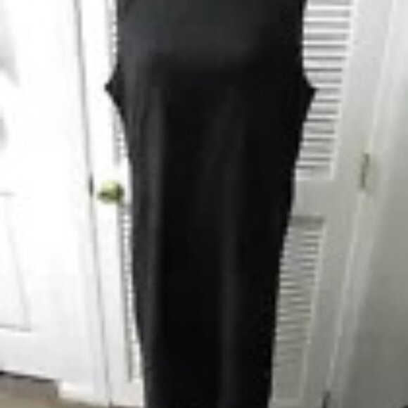 Eileen Fisher Women's Gray Crinkled Sleeveless Mock-Neck Dress Size Large - Picture 2 of 3